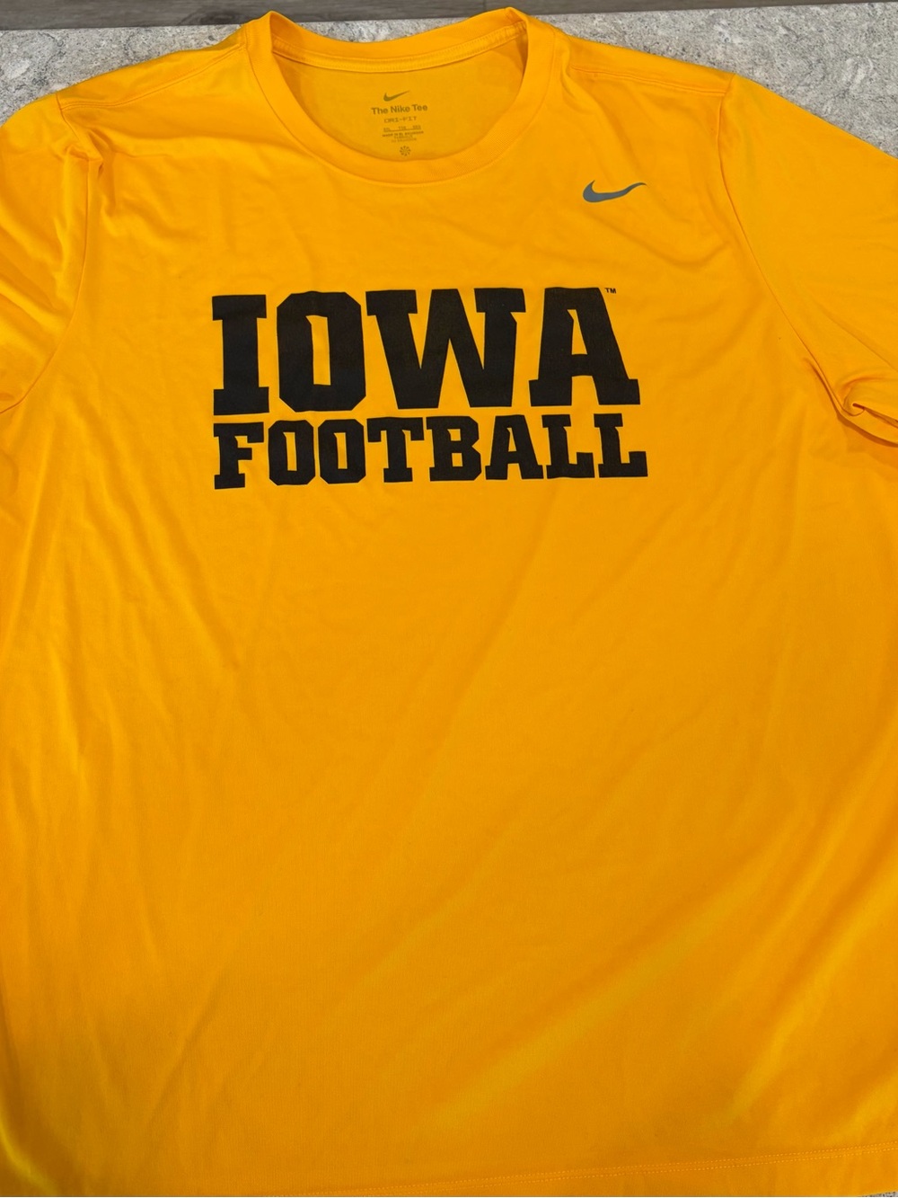 Iowa Football Nike Dri-Fit Yellow Short Sleeve Performance Tee-XXL